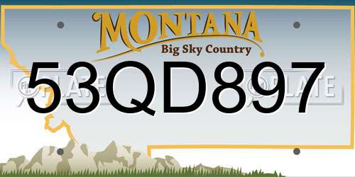 53QD897 Montana License Plate