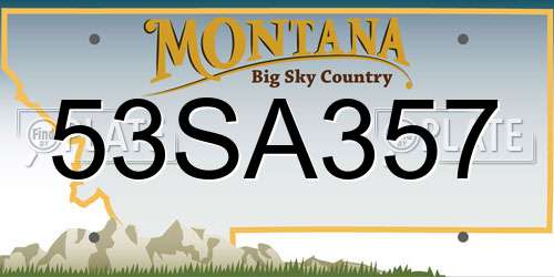 53SA357 Montana License Plate