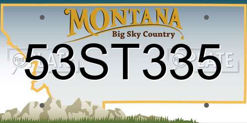 53ST335 Montana License Plate