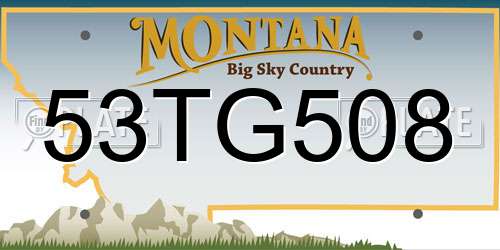 53TG508 Montana License Plate