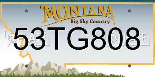53TG808 Montana License Plate
