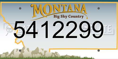 5412299 Montana License Plate