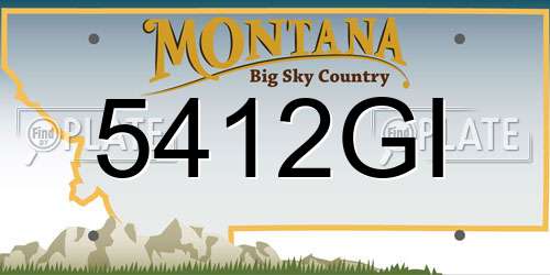 5412GI Montana License Plate