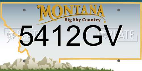 5412GV Montana License Plate