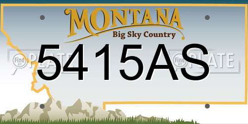 5415AS Montana License Plate