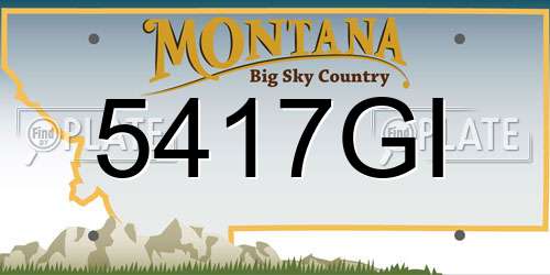 5417GI Montana License Plate