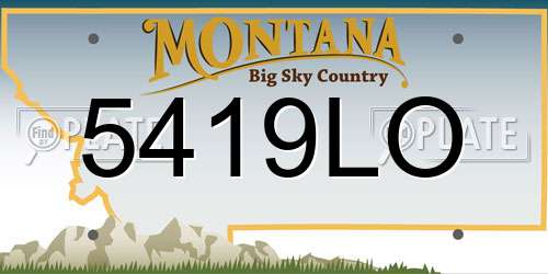 5419LO Montana License Plate