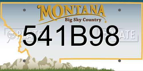 541B98 Montana License Plate