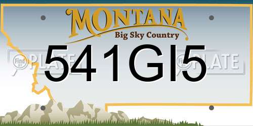 541GI5 Montana License Plate