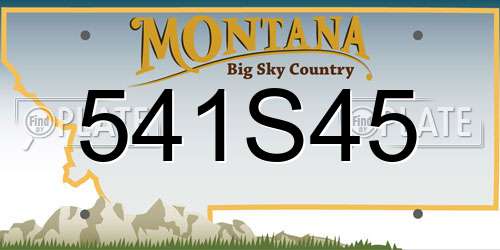 541S45 Montana License Plate