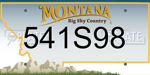 541S98 Montana License Plate