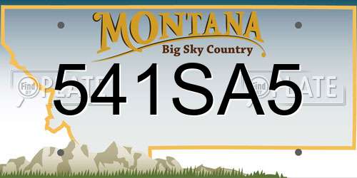541SA5 Montana License Plate