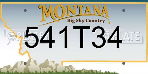 541T34 Montana License Plate