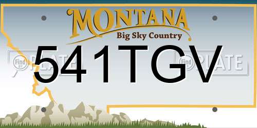 541TGV Montana License Plate