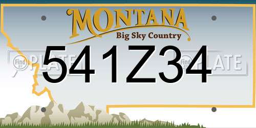 541Z34 Montana License Plate
