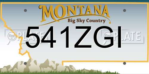541ZGI Montana License Plate