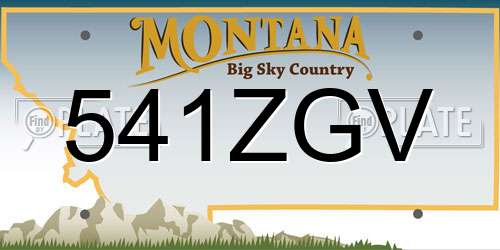 541ZGV Montana License Plate