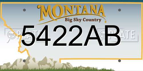 5422AB Montana License Plate