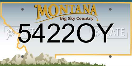 5422OY Montana License Plate