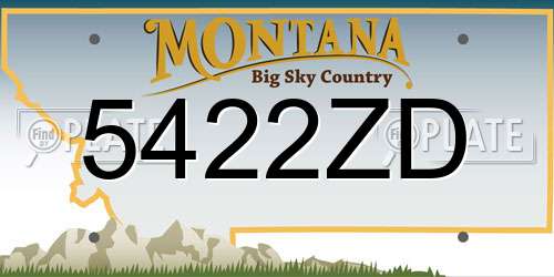 5422ZD Montana License Plate