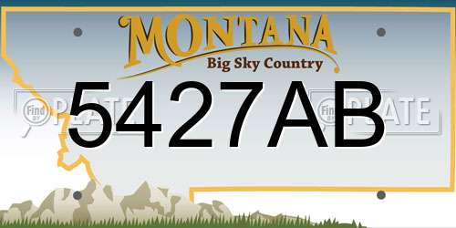 5427AB Montana License Plate