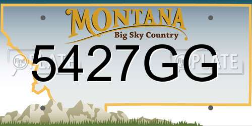 5427GG Montana License Plate