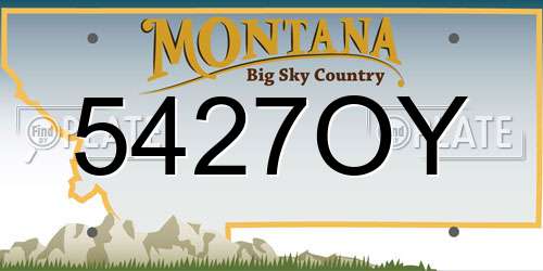5427OY Montana License Plate