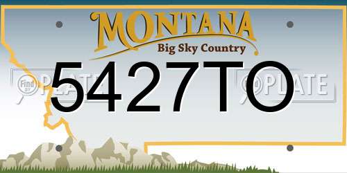 5427TO Montana License Plate