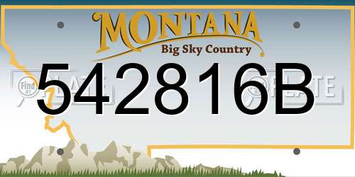 542816B Montana License Plate