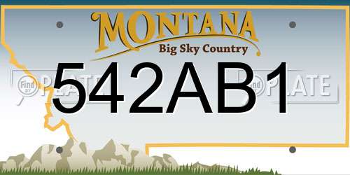542AB1 Montana License Plate