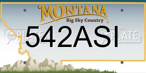 542ASI Montana License Plate