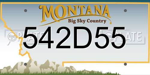 542D55 Montana License Plate