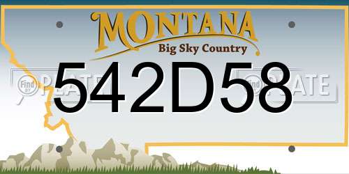 542D58 Montana License Plate