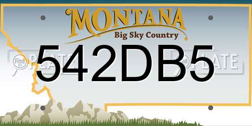 542DB5 Montana License Plate