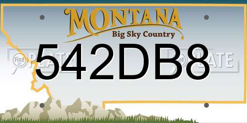 542DB8 Montana License Plate