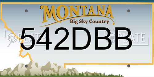 542DBB Montana License Plate