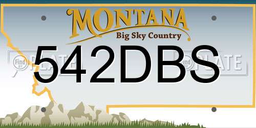 542DBS Montana License Plate
