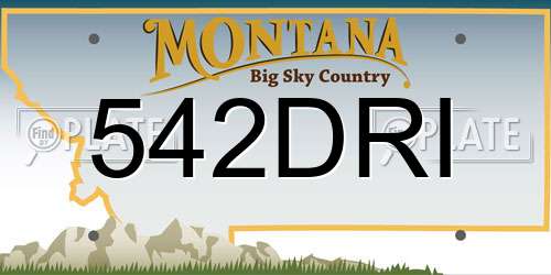 542DRI Montana License Plate
