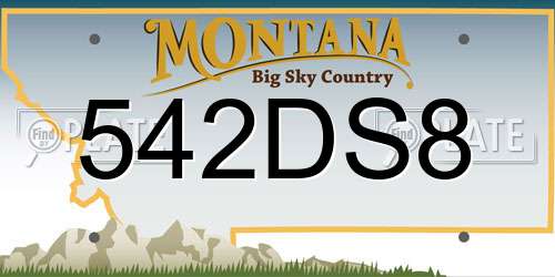 542DS8 Montana License Plate