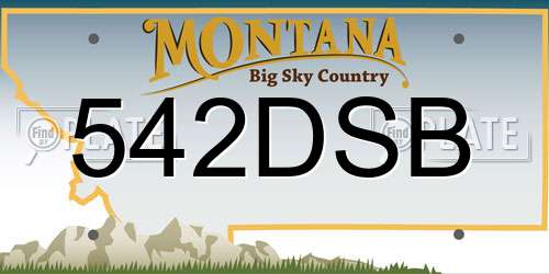 542DSB Montana License Plate