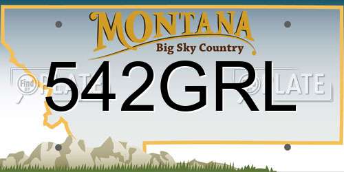 542GRL Montana License Plate