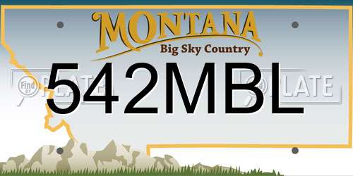 542MBL Montana License Plate