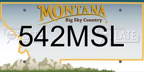 542MSL Montana License Plate