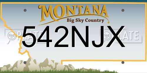 542NJX Montana License Plate