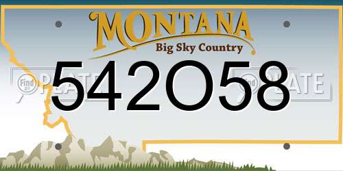 542O58 Montana License Plate