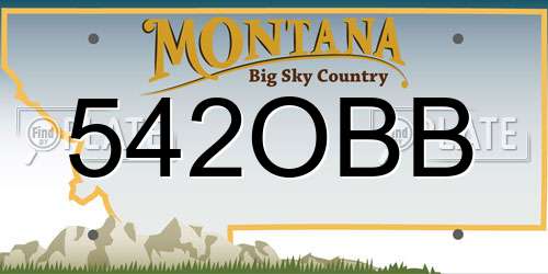 542OBB Montana License Plate