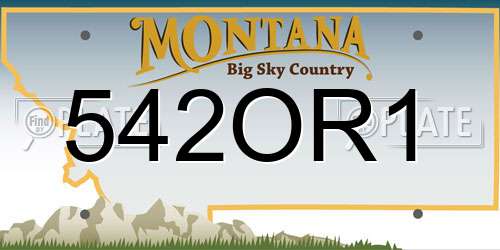 542OR1 Montana License Plate