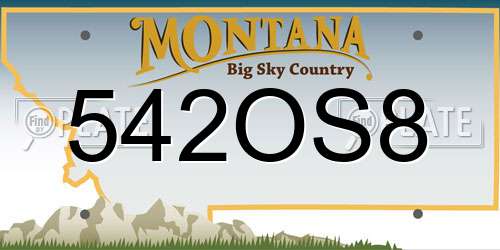 542OS8 Montana License Plate