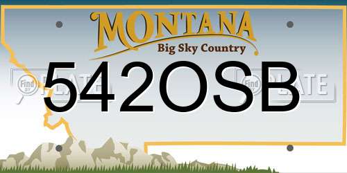 542OSB Montana License Plate