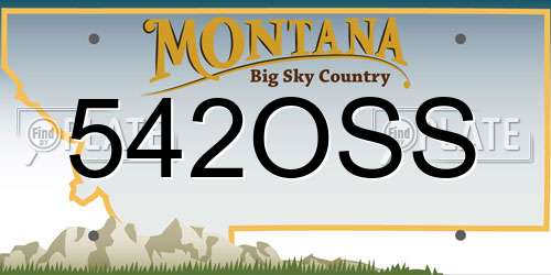 542OSS Montana License Plate
